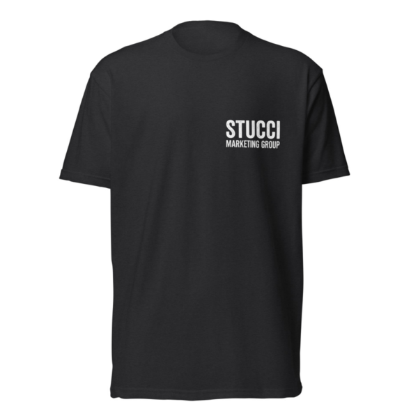 Stucci Marketing Group Left Chest Tee in Black, Stucci Marketing Group logo tee