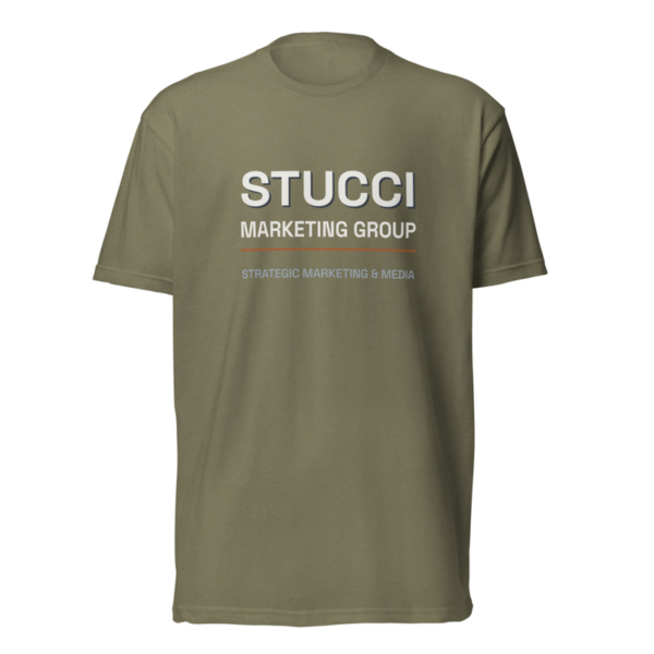 Stucci Marketing Group Logo Tee in Military Green, Stucci Marketing Group logo tee