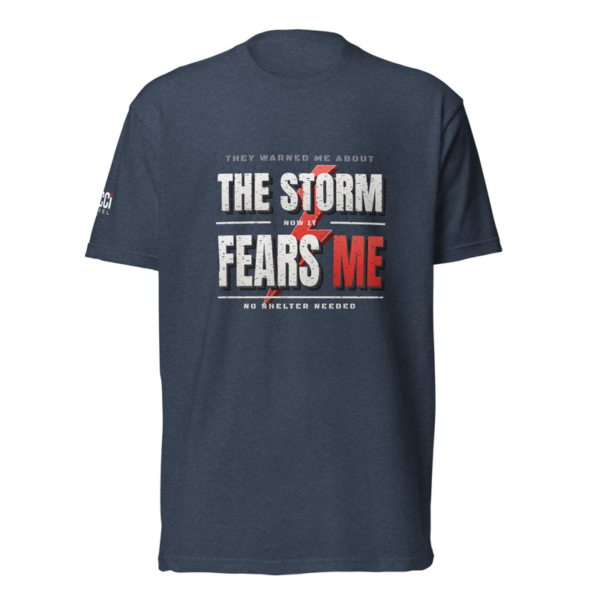 The Storm Fears Me Tee in Midnight Navy, front graphic tee by Stucci Apparel