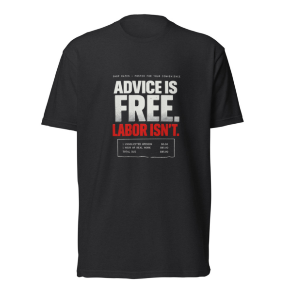 Advice Is Free Tee in Black, front graphic tee by Stucci Apparel