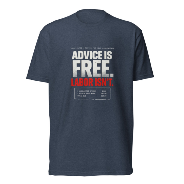 Advice Is Free Tee in Midnight Navy, front graphic tee by Stucci Apparel