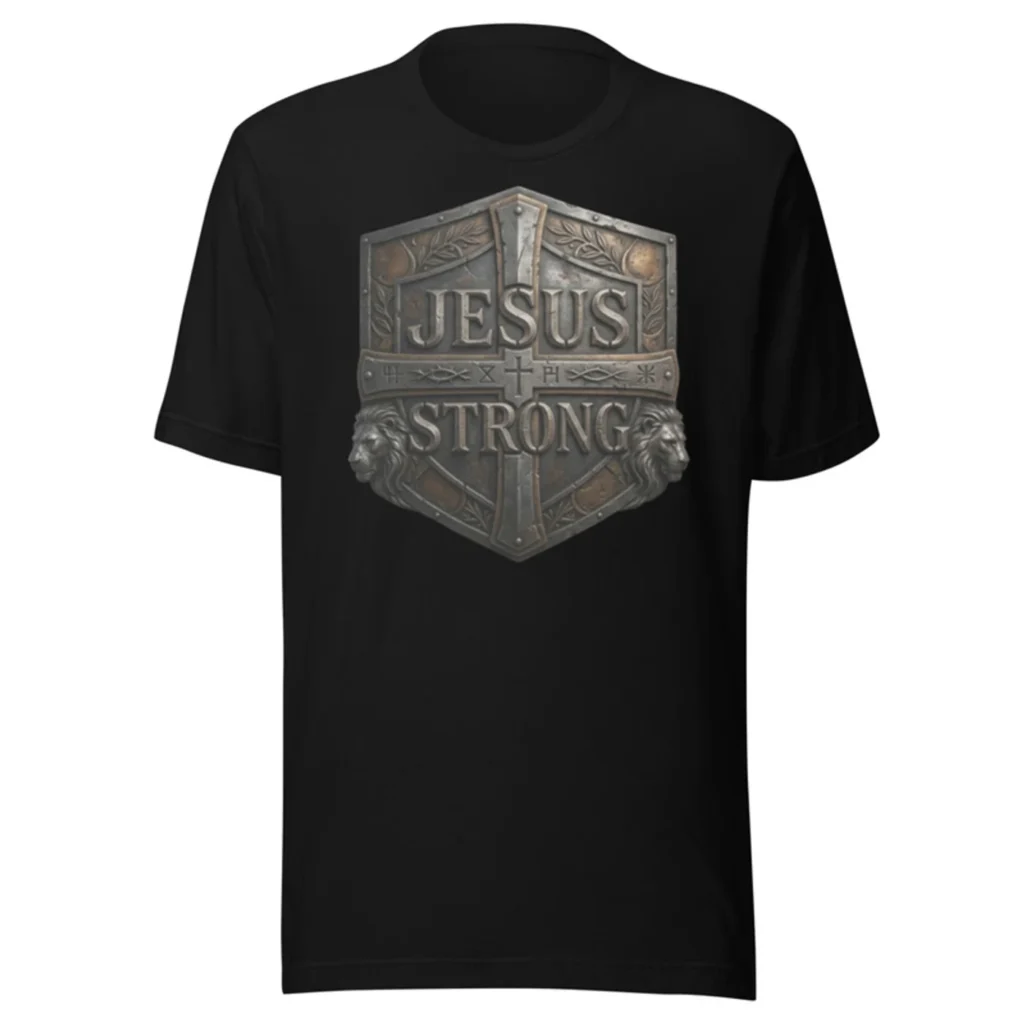 Jesus Strong Lion Shield Tee