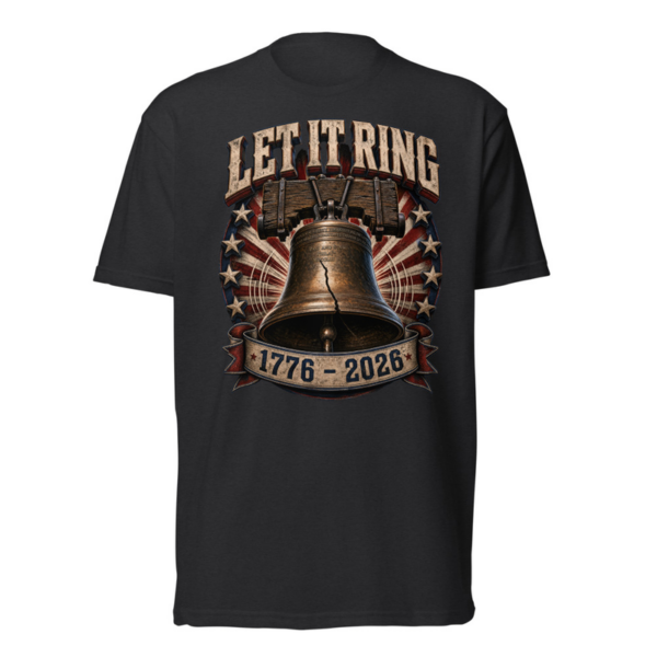 Let It Ring Tee in Black, front graphic tee by Stucci Apparel