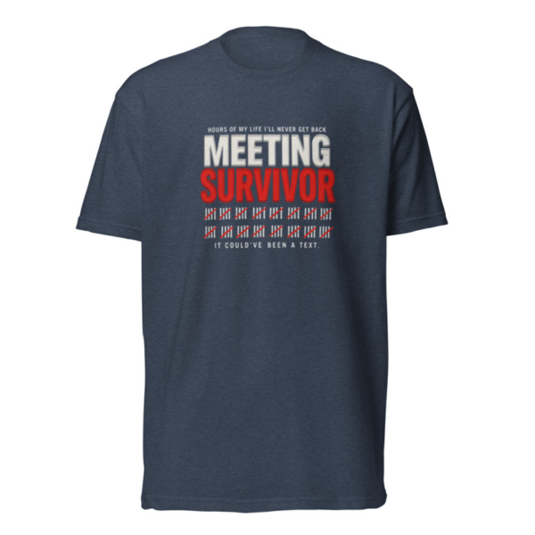 Meeting Survivor Tee in Midnight Navy, front graphic tee by Stucci Apparel