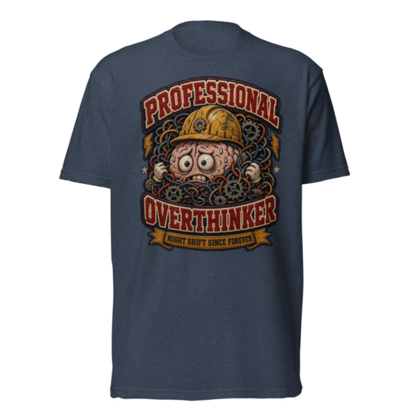 Professional Overthinker Tee in Midnight Navy, front graphic tee by Stucci Apparel