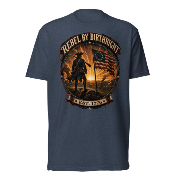 Rebel By Birthright Tee in Midnight Navy, front graphic tee by Stucci Apparel