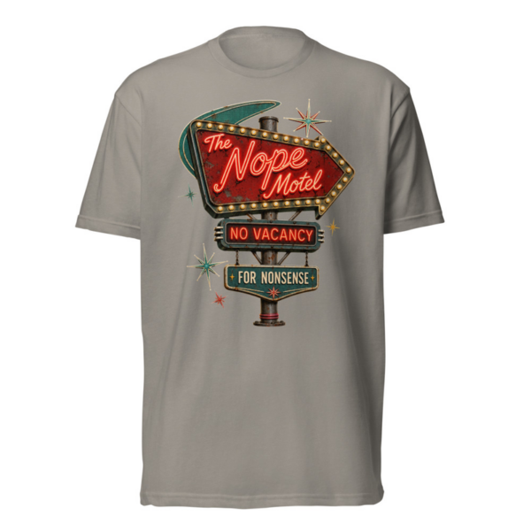 The NOPE Motel Tee - Stone Grey