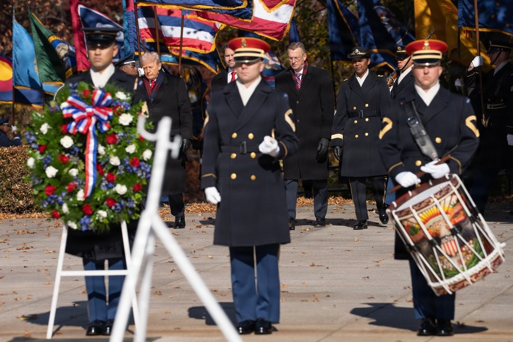 Veterans Day wreath-laying at the Tomb of the Unknown Soldier, Arlington National Cemetery