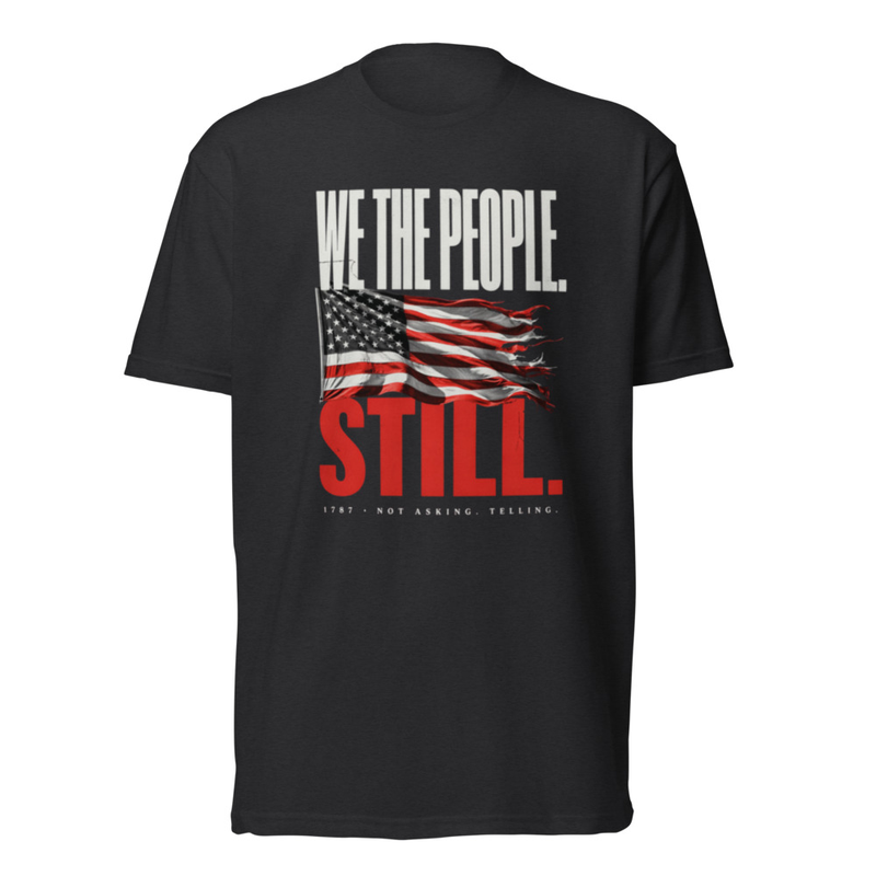 We The People Still Tee in Black, front graphic tee by Stucci Apparel