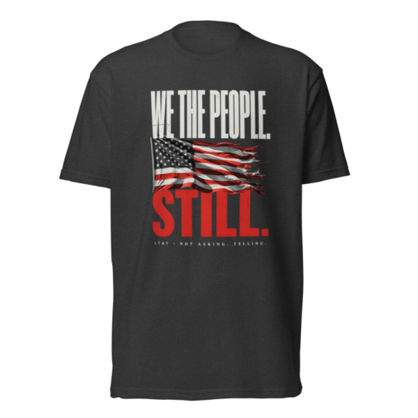 We The People Still Tee in Charcoal, front graphic tee by Stucci Apparel