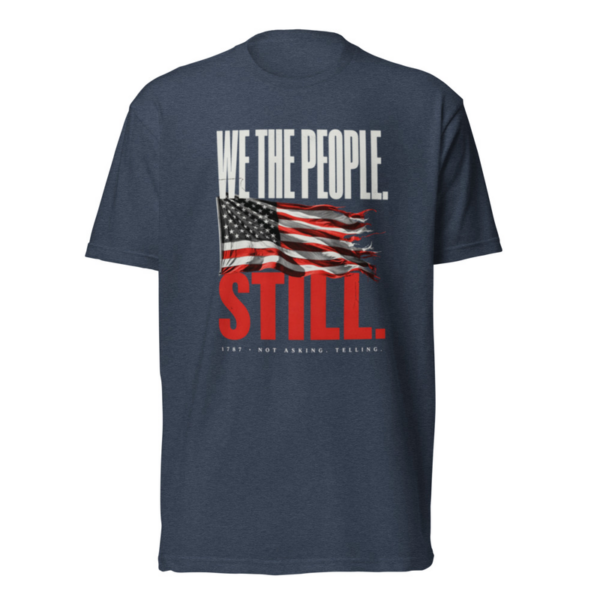 We The People Still Tee in Midnight Navy, front graphic tee by Stucci Apparel