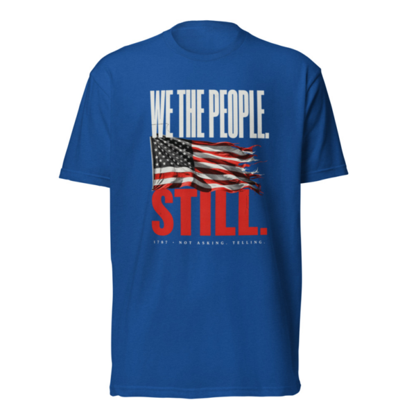 We The People Still Tee in Royal, front graphic tee by Stucci Apparel